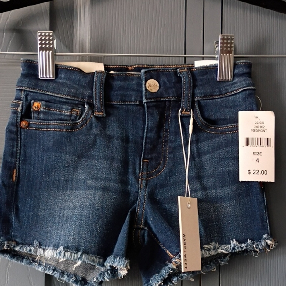 Warp + Weft Dark Blue Jean Shorts